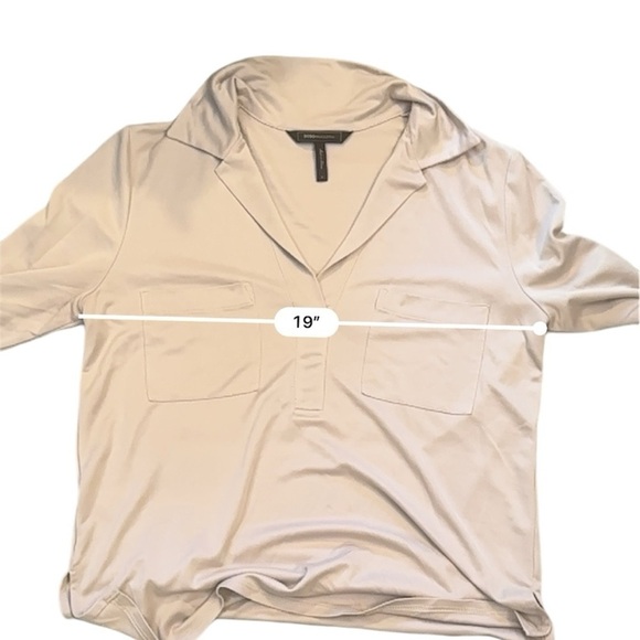BCBG Max Azria Soft Beige Modal Blend Long Sleeve Top Size S - Picture 6 of 10